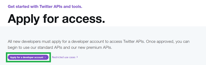 TwitterAPI申請